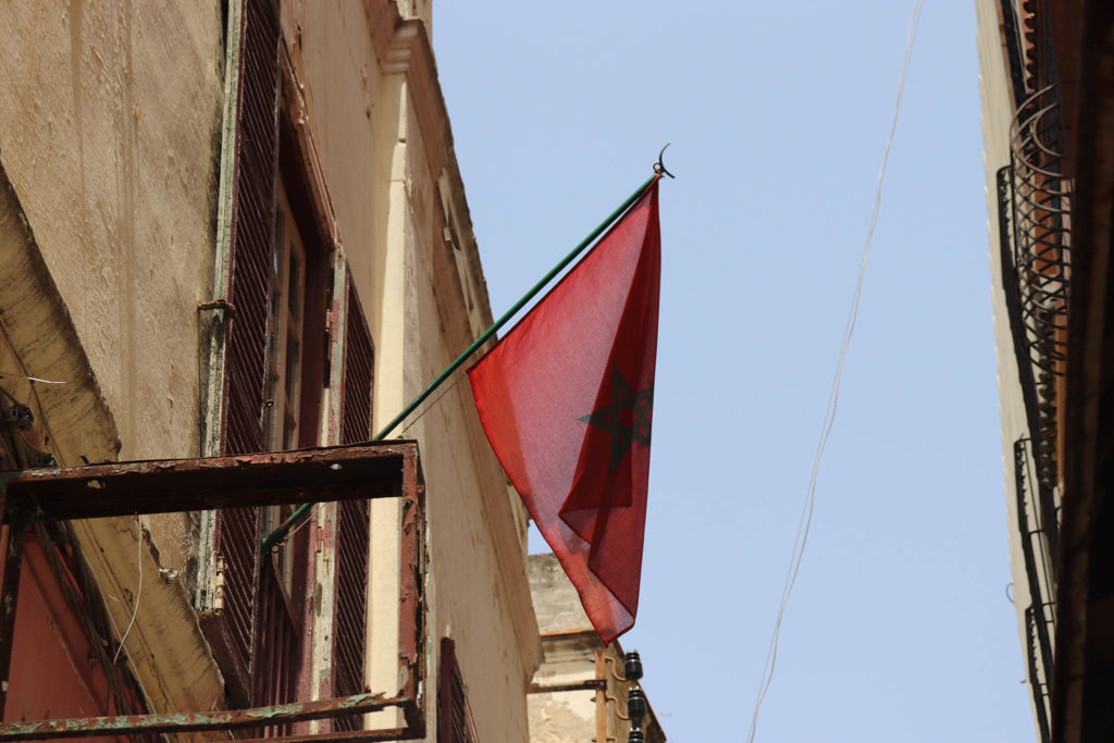 Bandeira do Marrocos em Janela